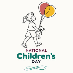 NATIONAL CHILDREN'S DAY vector illustration