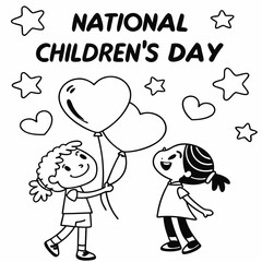 NATIONAL CHILDREN'S DAY vector illustration