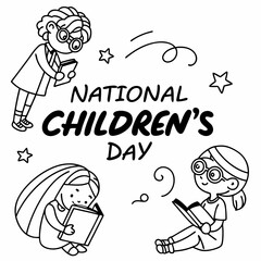 NATIONAL CHILDREN'S DAY vector illustration