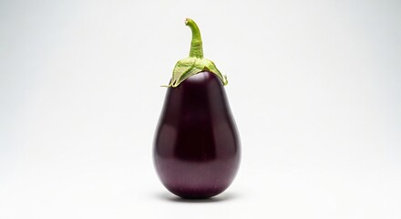 A Single, Perfectly Formed Eggplant A Stunning Studio Photograph of a Vibrant Purple Vegetable