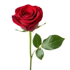 Beautiful red rose isolated on white background