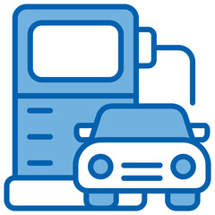 Petrol Blue White Icon