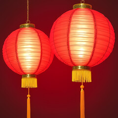 Obraz premium Traditional Chinese Lanterns for Lunar New Year Celebration