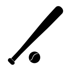 Baseball bat and ball icon isolated on white background