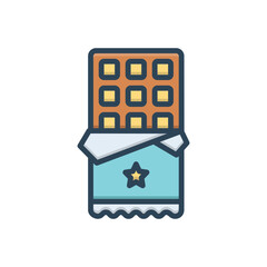 Color illustration icon for chocolate