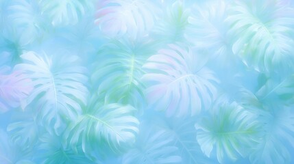 Dreamy Pastel Monstera Leaf Background