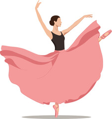 Ballet Dancer Back View Stretching Arms in Minimalist Lines © nurhasanah