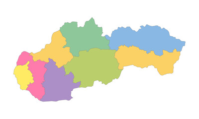 Fototapeta premium Multicolor Map of Slovakia with Regions