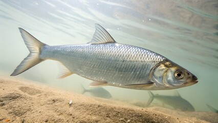 Fototapeta premium High-Resolution Realistic Lake Whitefish on White and Natural Background