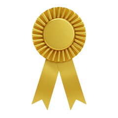 golden award ribbon award isolated on transparent background