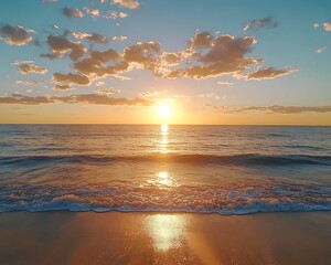Golden sunset over the ocean (1)