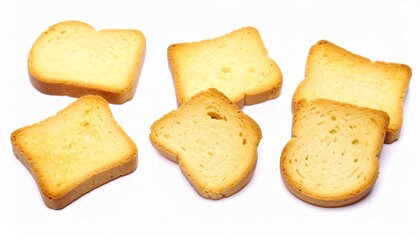 Cake rusks isolated on white background 