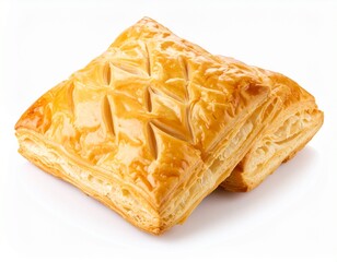 Puff pastry isolated on white background 