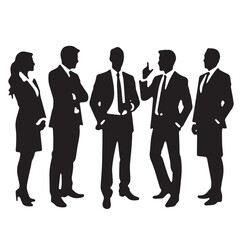 Business people, set of vector silhouettes and silhouettes of men
