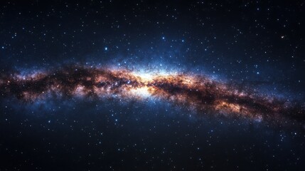 Obraz premium Galactic Panorama of Milky Way Galaxy in Deep Space