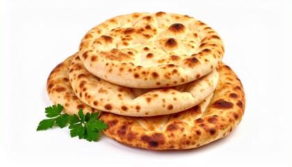 Arabic bread isolated on white background
