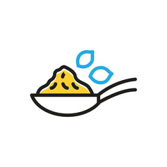 Multi color icon for coriander powder