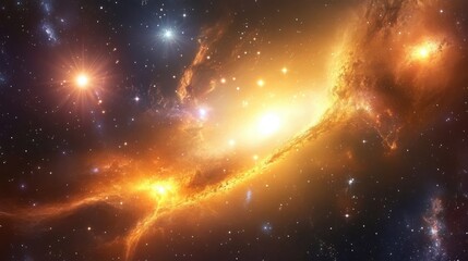 Fototapeta premium Vibrant galaxy with stars and nebula in space