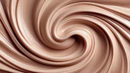 A close-up view of swirling brown chocolate.
