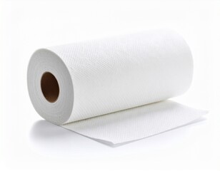 Fototapeta premium Single roll of paper towels isolated on 