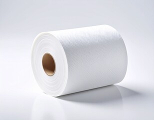 Fototapeta premium Single roll of paper towels isolated on 