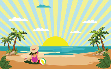 design illustration of summer holiday