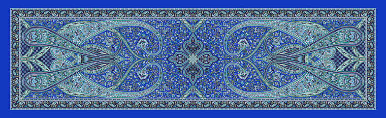 Colorful Kani Kalamkari Shawl Design – Vintage Paisley Patchwork Print