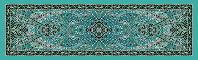 Colorful Kani Kalamkari Shawl Design &ndash; Vintage Paisley Patchwork Print