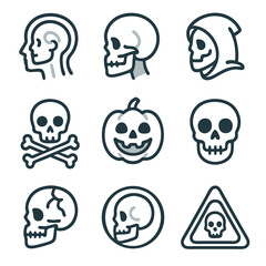 Fototapeta premium Skull side UI design Vector