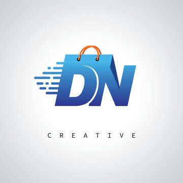 DN Monogram Shopping Logo &ndash; Creative Vector Design for E-commerce & Retail Branding