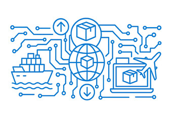 Smart Technology Concept for Trade and Shipping in Digital Era