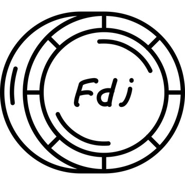 Djiboutian Franc Coin Icon