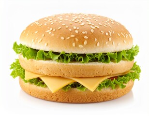 Burger chicken burger with chees isolated on a white background