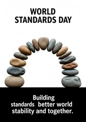 Balanced Stones: A Symbol of Standards and Stability - A perfectly balanced stone arch symbolizes unity, stability, construction, progress, and global cooperation. Building a better world together