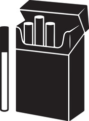 cigarette pack icon silhouette design vector art illustration.