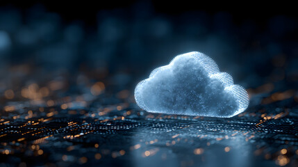 Abstract Cloud Computing Concept Digital Transformation and Data Storage