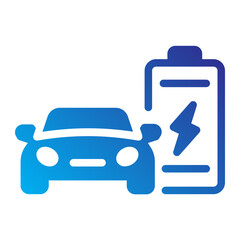 Electric car with large battery, symbolizing electric vehicle power.