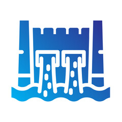 Hydropower dam, symbolizing electricity generation from water flow.