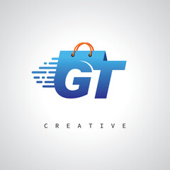 GT Monogram Shopping Logo – Creative Vector Design for E-commerce & Retail Branding