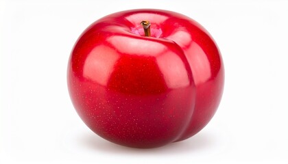 Red plum isolated on white background 