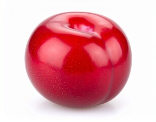 Red plum isolated on white background 