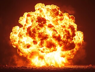 Massive explosion in dark night