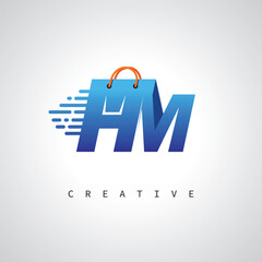 HM Monogram Shopping Logo – Creative Vector Design for E-commerce & Retail Branding