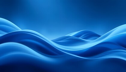 Fototapeta premium Blue aesthetic wallpaper featuring soft abstract waves and flowing curves in various shades of blue