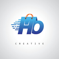 HO Monogram Shopping Logo – Creative Vector Design for E-commerce & Retail Branding
