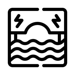 Hydropower line icon