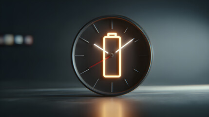 Time and Battery Life Clock with Low Battery Indicator