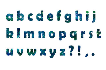 アルファベット 2 小文字 水面風 欠け