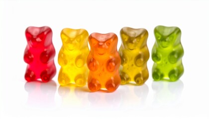 Gummy bears isolated on white background