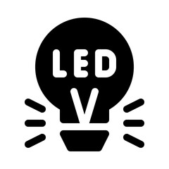 LED Lightbulb glyph icon